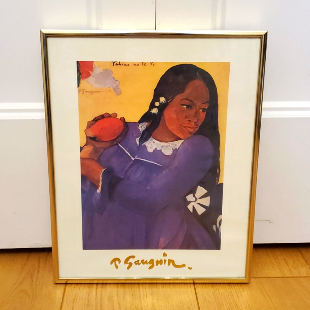 😸Framed Gauguin "Woman with a Mango" Art Print